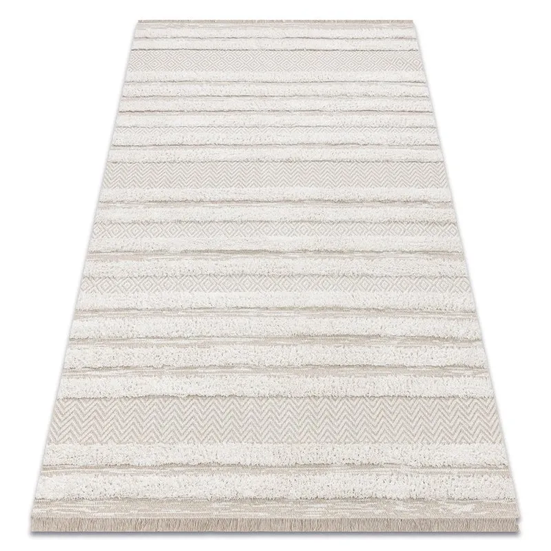 Teppich ÖKO SISAL MOROC 22329 Zickzack, Linien boho Franse - strukturell beige / creme