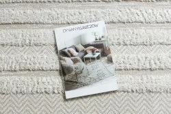 Teppich ÖKO SISAL MOROC 22329 Zickzack, Linien boho Franse - strukturell beige / creme