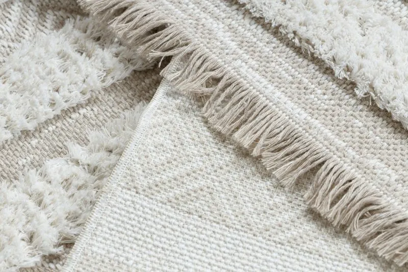 Teppich ÖKO SISAL MOROC 22329 Zickzack, Linien boho Franse - strukturell beige / creme