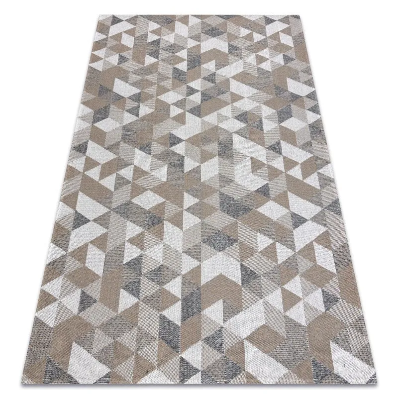 Teppich CASA ÖKO SISAL Boho Dreiecke 2816 sahne / taupe