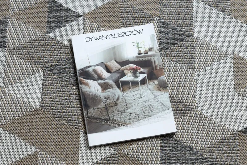 Teppich CASA ÖKO SISAL Boho Dreiecke 2816 sahne / taupe