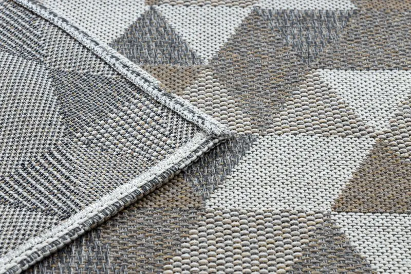 Teppich CASA ÖKO SISAL Boho Dreiecke 2816 sahne / taupe