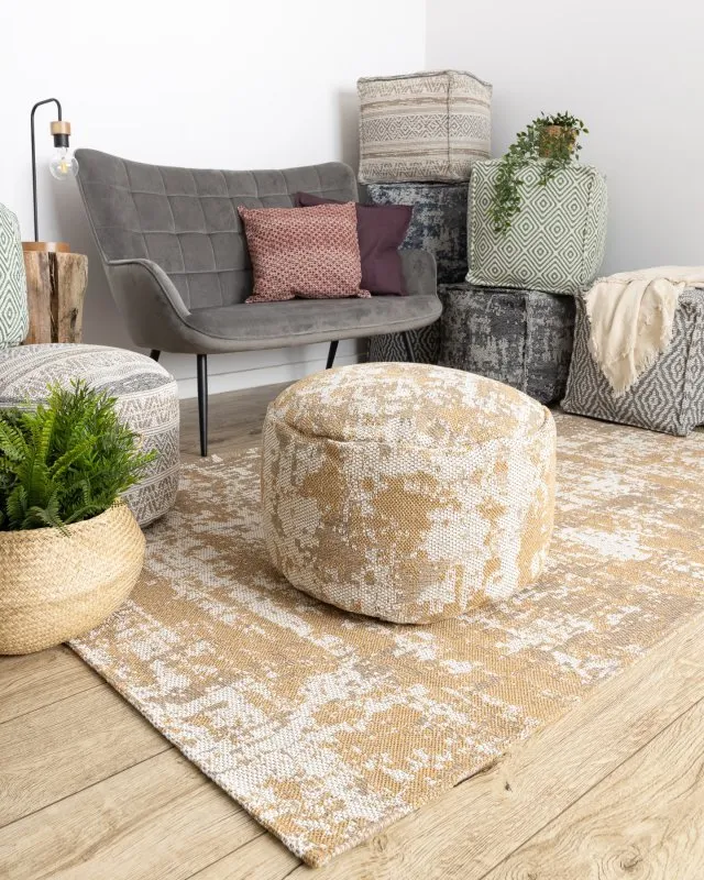 Teppich CASA ÖKO SISAL Boho vintage 2809 sahne / gelb