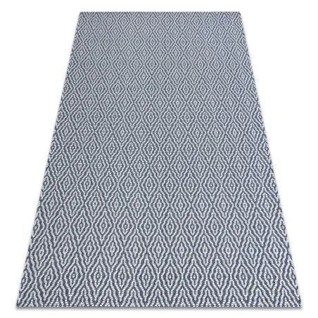 Teppich CASA ÖKO SISAL Boho Diamanten 22084 dunkelblau / sahne