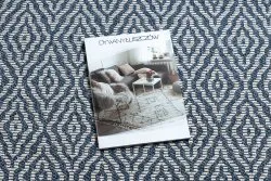 Teppich CASA ÖKO SISAL Boho Diamanten 22084 dunkelblau / sahne