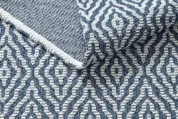 Teppich CASA ÖKO SISAL Boho Diamanten 22084 dunkelblau / sahne