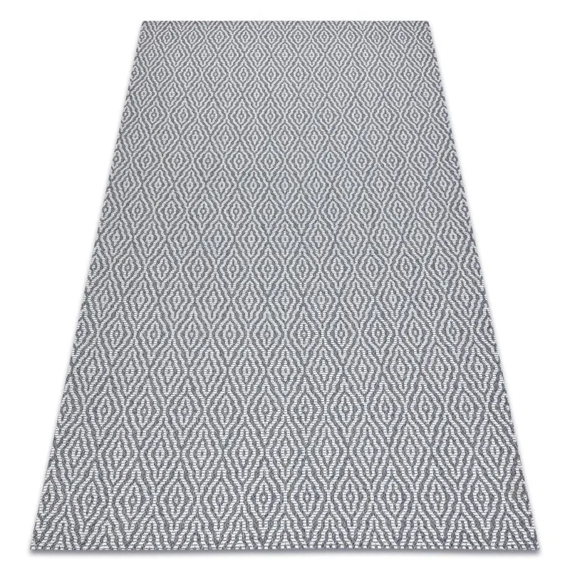 Teppich CASA ÖKO SISAL Boho Diamanten 22084 Anthrazit / sahne