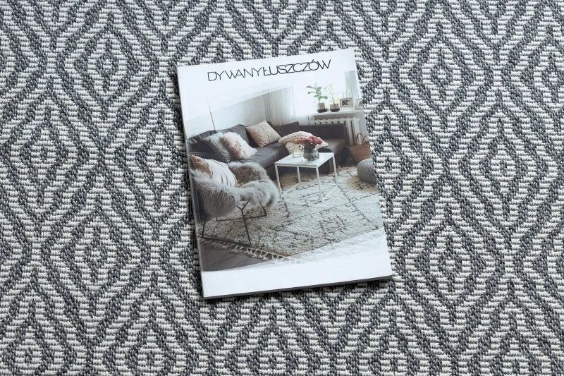 Teppich CASA ÖKO SISAL Boho Diamanten 22084 Anthrazit / sahne