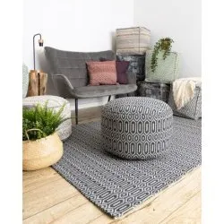 Teppich CASA ÖKO SISAL Boho Augen 22075 schwarz / grau