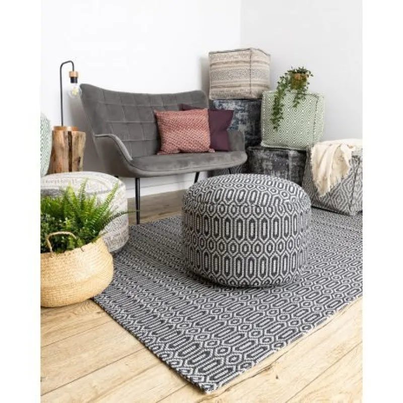 Teppich CASA ÖKO SISAL Boho Augen 22075 schwarz / grau