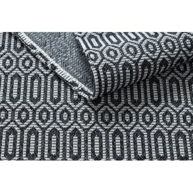 Teppich CASA ÖKO SISAL Boho Augen 22075 schwarz / grau