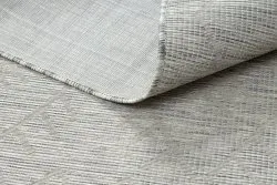 Teppich SISAL PATIO 3077 Diamanten flach gewebt grau / beige