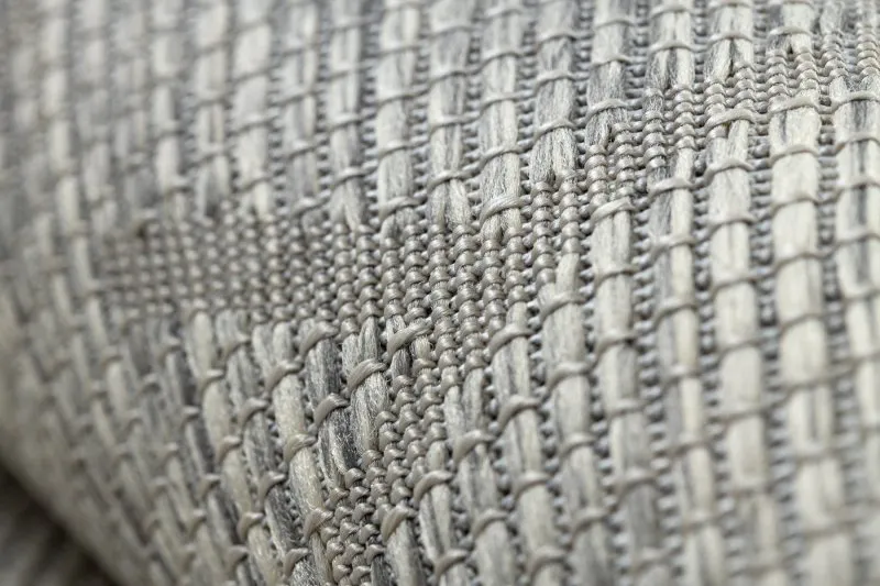 Teppich SISAL PATIO 3077 Diamanten flach gewebt grau / beige