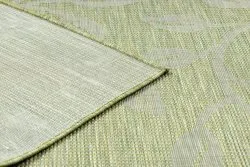 Teppich SISAL PATIO 3045 Blätter flach gewebt grün / beige