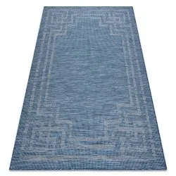 Teppich SISAL PATIO griechisch flach gewebt dunkelblau / beige