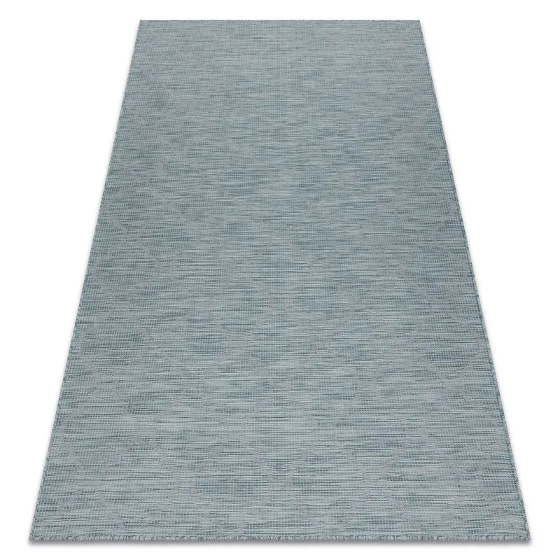 Teppich SISAL PATIO 3069 Marokkanisches Spalier flach gewebt - wasserblau