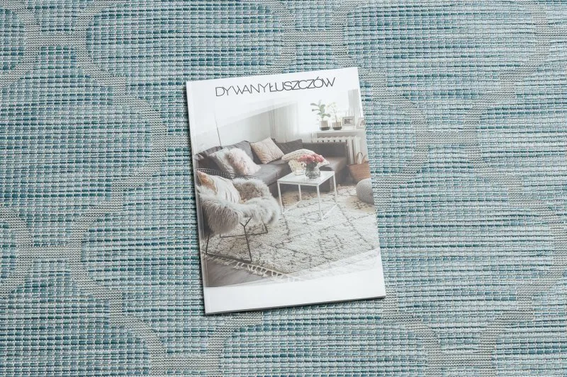 Teppich SISAL PATIO 3069 Marokkanisches Spalier flach gewebt - wasserblau