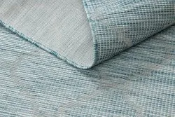 Teppich SISAL PATIO 3069 Marokkanisches Spalier flach gewebt - wasserblau