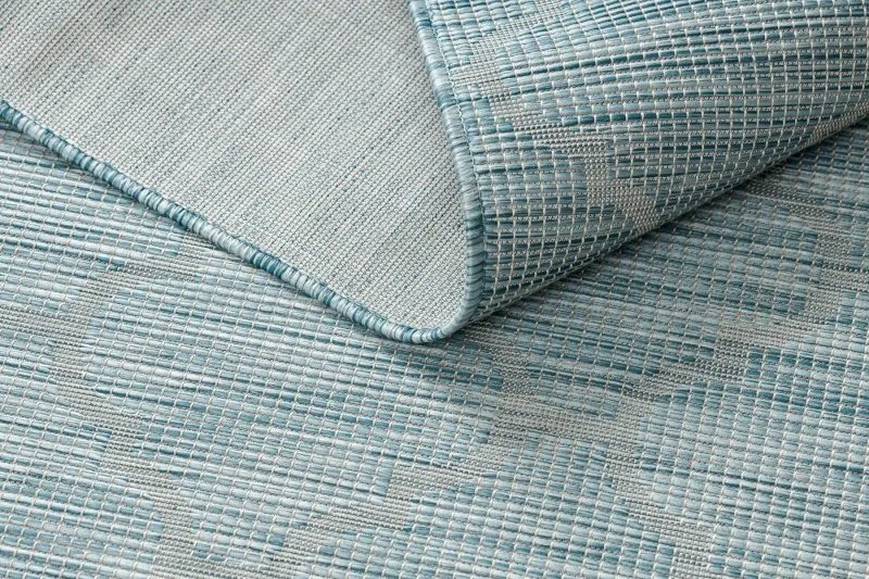 Teppich SISAL PATIO 3069 Marokkanisches Spalier flach gewebt - wasserblau