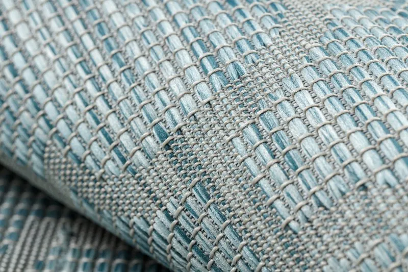 Teppich SISAL PATIO 3069 Marokkanisches Spalier flach gewebt - wasserblau