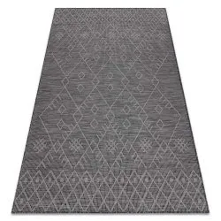 Teppich SISAL PATIO Boho flach gewebt - schwarz