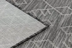 Teppich SISAL PATIO 3077 Boho flach gewebt - schwarz