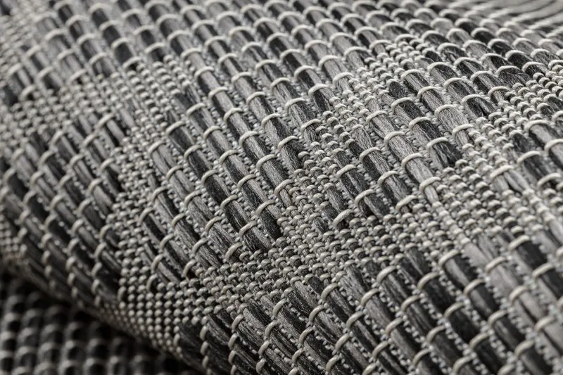 Teppich SISAL PATIO 3077 Boho flach gewebt - schwarz