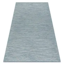 Teppich SISAL PATIO Diamanten flach gewebt - wasserblau