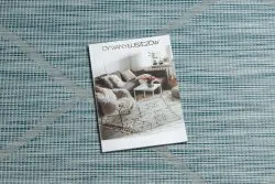 Teppich SISAL PATIO 3075 Diamanten flach gewebt - wasserblau