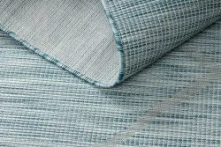 Teppich SISAL PATIO 3075 Diamanten flach gewebt - wasserblau