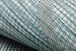 Teppich SISAL PATIO 3075 Diamanten flach gewebt - wasserblau