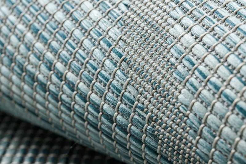 Teppich SISAL PATIO 3075 Diamanten flach gewebt - wasserblau