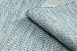 Teppich SISAL PATIO 3075 Diamanten flach gewebt - wasserblau