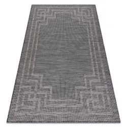 Teppich SISAL PATIO griechisch Rahmen flach gewebt - schwarz