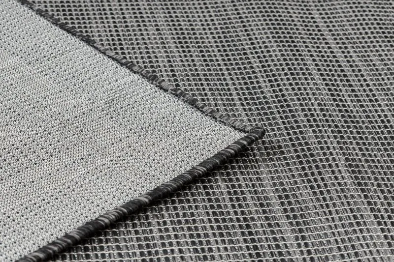 Teppich SISAL PATIO 3071 griechisch Rahmen flach gewebt - schwarz