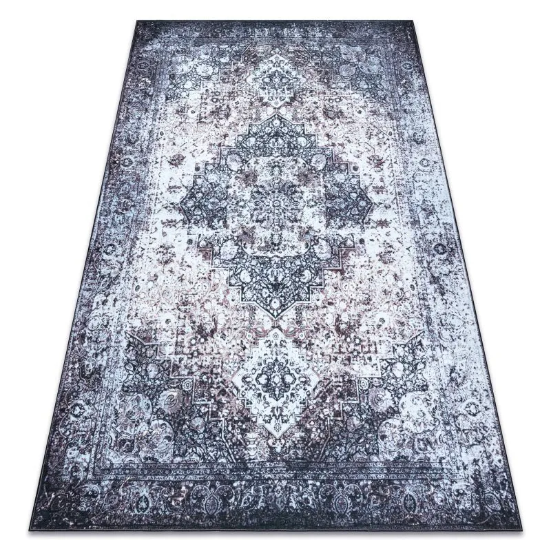 ANTIKA Teppich Ancret washedstone, modernes Ornament, waschbar - grau 