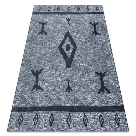ANTIKA Teppich 119 tek, modernes Aztekisch, waschbar - grau 