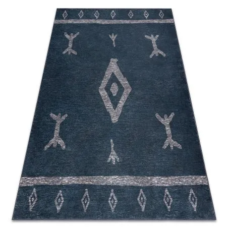 ANTIKA Teppich 121 tek, modernes Aztekisch, waschbar - anthrazit
