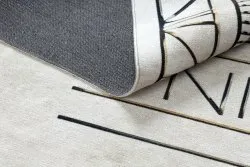ANTIKA 125 tek Teppich, modernes Rahmen, griechisch waschbar - beige / grau