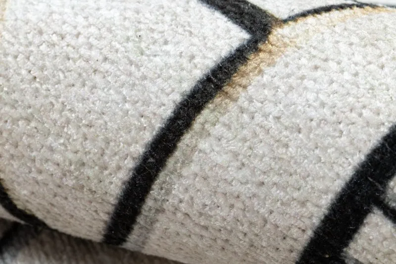 ANTIKA 125 tek Teppich, modernes Rahmen, griechisch waschbar - beige / grau