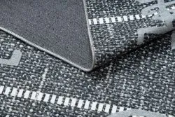 ANTIKA Teppich 118 tek, modernes Aztekisch, waschbar - grau 