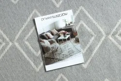 Teppich TWIN 23000 Boho, Baumwolle, doppelseitig, Rauten Ökologische Fransen - grau / creme