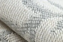 Teppich TWIN 23000 Boho, Baumwolle, doppelseitig, Rauten Ökologische Fransen - grau / creme