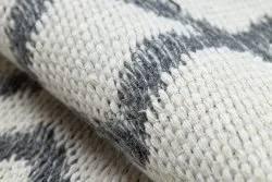 Teppich TWIN 23000 Boho, Baumwolle, doppelseitig, Rauten Ökologische Fransen - anthrazit / creme