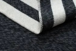 Teppich TWIN 22990 Rahmen, Baumwolle, doppelseitig, Rauten Ökologische Fransen - schwarz / creme