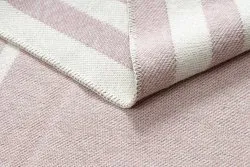 Teppich TWIN 22990 Rahmen, Baumwolle, doppelseitig, Rauten Ökologische Fransen - rosa / creme