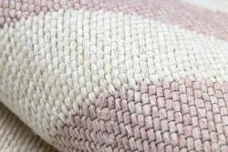 Teppich TWIN 22990 Rahmen, Baumwolle, doppelseitig, Rauten Ökologische Fransen - rosa / creme