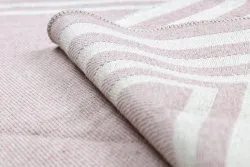 Teppich TWIN 22990 Rahmen, Baumwolle, doppelseitig, Rauten Ökologische Fransen - rosa / creme