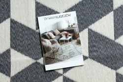 Teppich TWIN 22992 geometrisch, Baumwolle, doppelseitig, Ökologische Fransen - anthrazit / creme