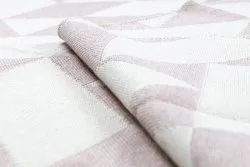 Teppich TWIN 22992 geometrisch, Baumwolle, doppelseitig, Ökologische Fransen - rosa / creme